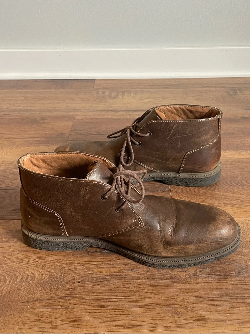 Bass & Co Bass Men’s Radley Chukka Brown Leather Boots Size 11 W
